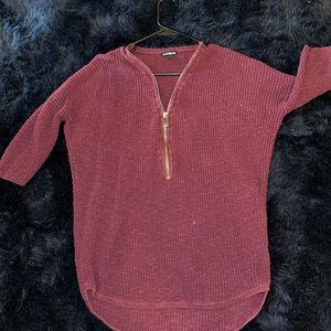 Express 3/4 zip knit stylish sweater